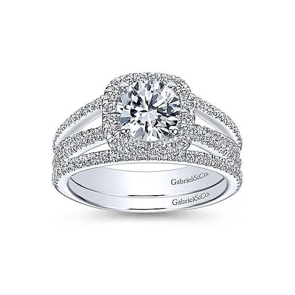 Gabriel & Co Halo Diamond Engagement Mounting Image 4 Your Jewelry Box Altoona, PA