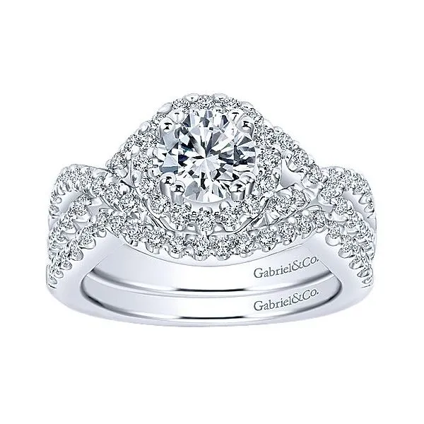 14K White Gold Diamond Halo Engagement Mounting Image 4 Your Jewelry Box Altoona, PA