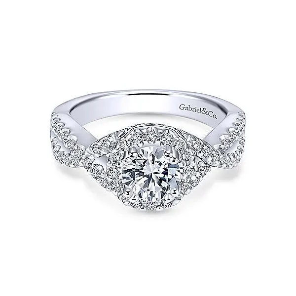 14K White Gold Diamond Halo Engagement Mounting Your Jewelry Box Altoona, PA