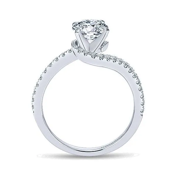 14K White Gold Bypass Diamond Engagement Mounting Image 2 Your Jewelry Box Altoona, PA