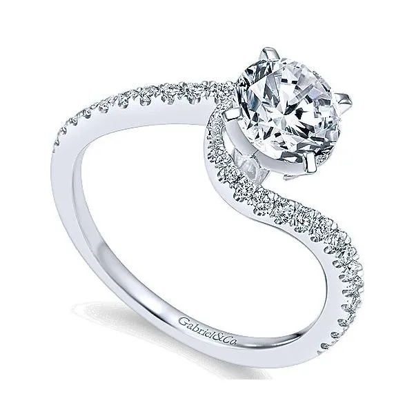 14K White Gold Bypass Diamond Engagement Mounting Image 3 Your Jewelry Box Altoona, PA