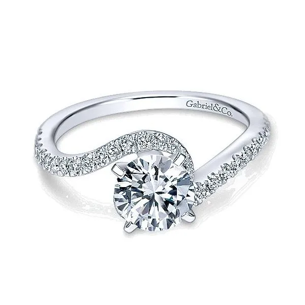 14K White Gold Bypass Diamond Engagement Mounting Your Jewelry Box Altoona, PA