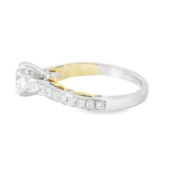 14K White & Yellow Gold Diamond Engagement Ring Mounting Image 2 Your Jewelry Box Altoona, PA