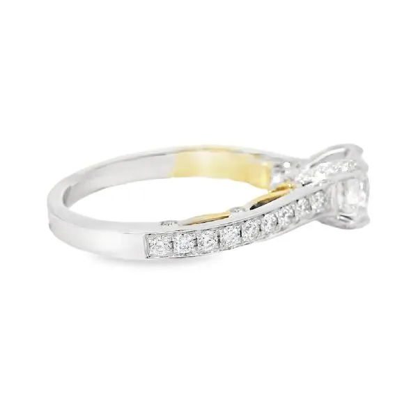 14K White & Yellow Gold Diamond Engagement Ring Mounting Image 3 Your Jewelry Box Altoona, PA