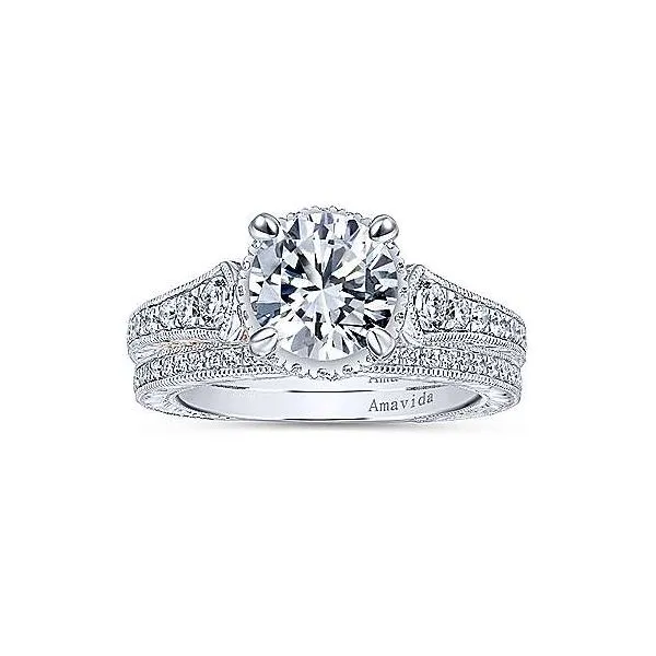 Amavida 18K Rose-White Gold Diamond Engagement Mounting Image 4 Your Jewelry Box Altoona, PA