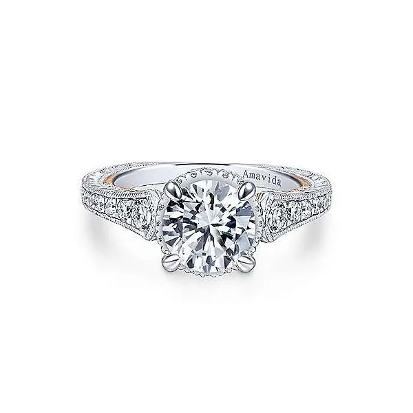 Amavida 18K Rose-White Gold Diamond Engagement Mounting Your Jewelry Box Altoona, PA
