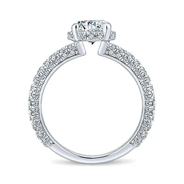 14K White Gold Pave Diamond Engagement Mounting Image 2 Your Jewelry Box Altoona, PA