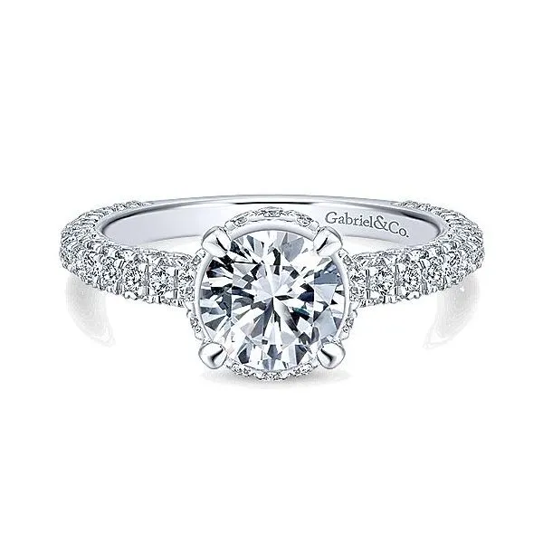 14K White Gold Pave Diamond Engagement Mounting Your Jewelry Box Altoona, PA