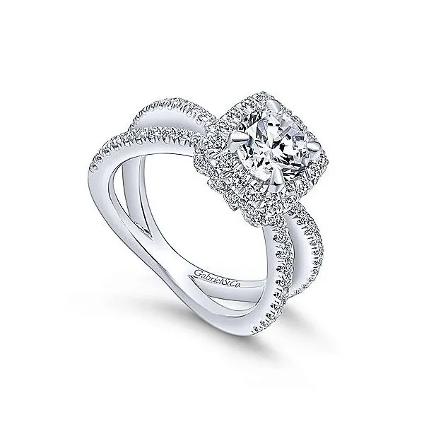 14K White Gold Multi Row Modern Diamond Engagement Mounting Image 3 Your Jewelry Box Altoona, PA