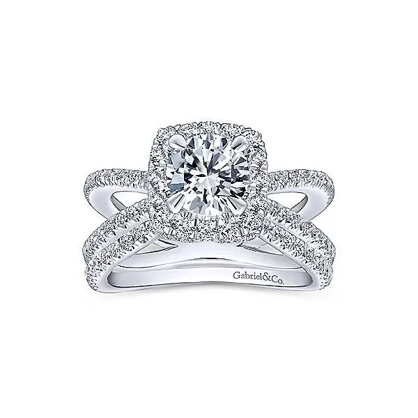 14K White Gold Multi Row Modern Diamond Engagement Mounting Image 4 Your Jewelry Box Altoona, PA