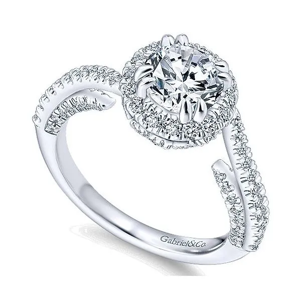 14K White Gold Bypass Crow Diamond Engagement Mounting Image 3 Your Jewelry Box Altoona, PA