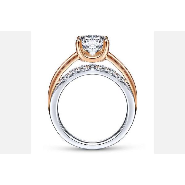 Amavida 18K White & Rose Gold Diamond Engagement Ring Image 3 Your Jewelry Box Altoona, PA