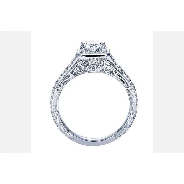 Amavida 18K White Gold Diamond Vintage Engagement Ring Image 3 Your Jewelry Box Altoona, PA