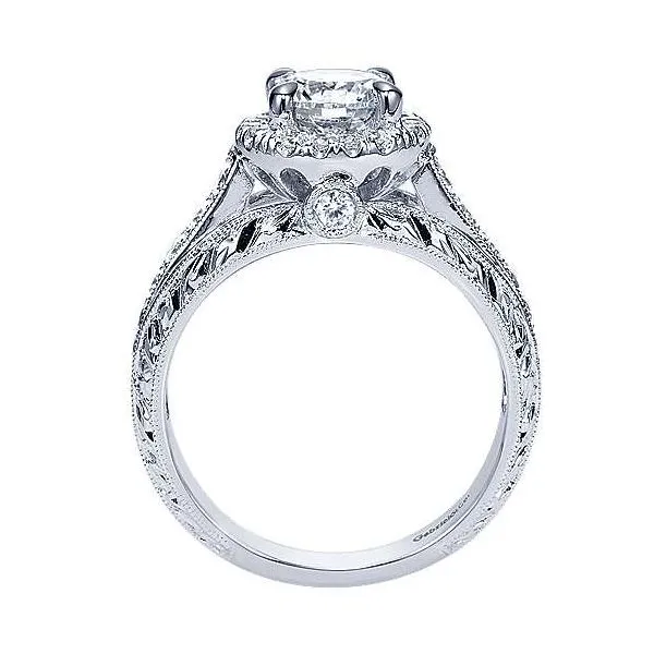 Gabriel & Co Diamond Victorial Halo Engagement Ring Image 2 Your Jewelry Box Altoona, PA