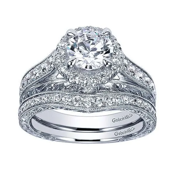 Gabriel & Co Diamond Victorial Halo Engagement Ring Image 4 Your Jewelry Box Altoona, PA