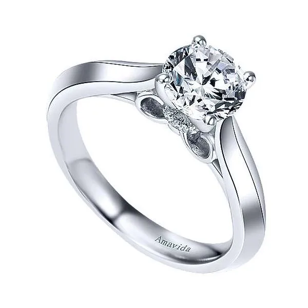 Amavida 18K White Gold Solitaire Diamond Engagement Mounting Image 3 Your Jewelry Box Altoona, PA