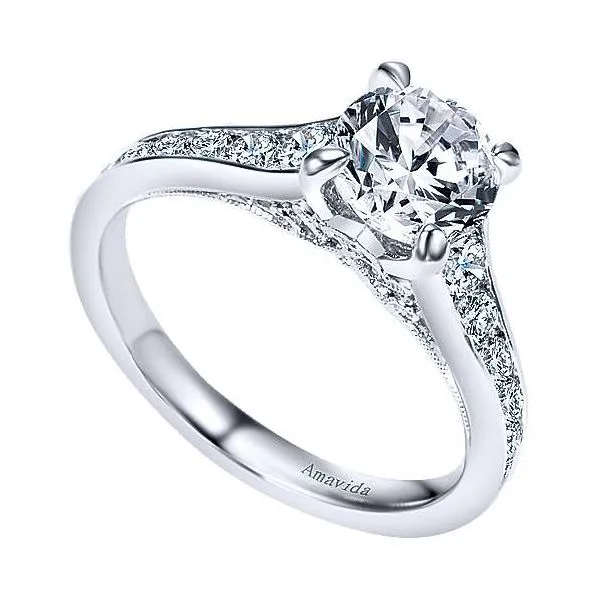 Amavida 18K White Gold Diamond Engagement Ring Image 3 Your Jewelry Box Altoona, PA