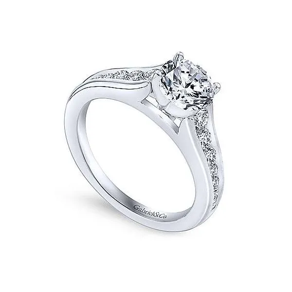 14K White Gold Single Row Diamond Engagement Mounting Image 3 Your Jewelry Box Altoona, PA
