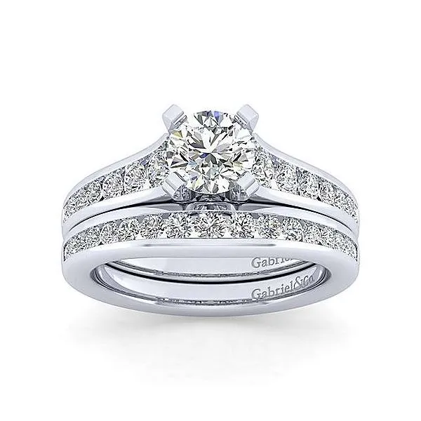 14K White Gold Single Row Diamond Engagement Mounting Image 4 Your Jewelry Box Altoona, PA