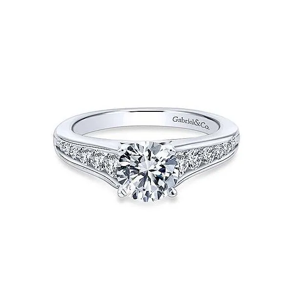 14K White Gold Single Row Diamond Engagement Mounting Your Jewelry Box Altoona, PA