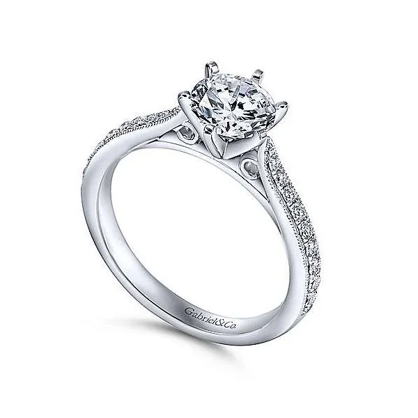 14K White Gold Diamond Engagement Mounting Image 3 Your Jewelry Box Altoona, PA