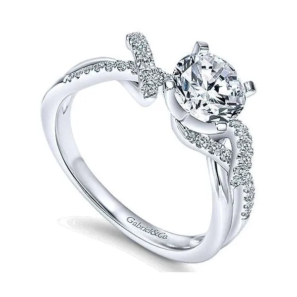 14K White Gold Diamond Free Flow Engagement Mounting Image 3 Your Jewelry Box Altoona, PA