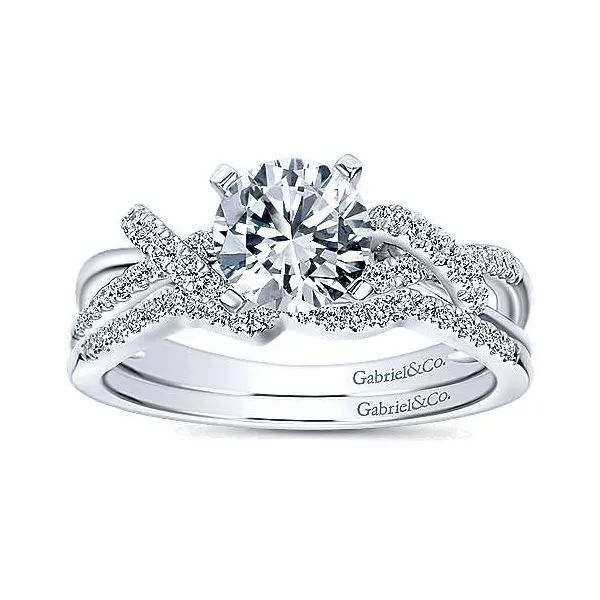14K White Gold Diamond Free Flow Engagement Mounting Image 4 Your Jewelry Box Altoona, PA