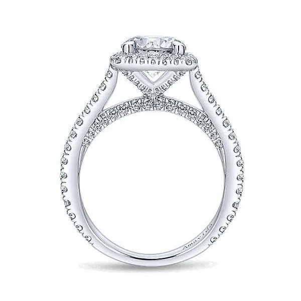 18K Whitre Gold Diamond Halo Engagement Mounting Image 2 Your Jewelry Box Altoona, PA