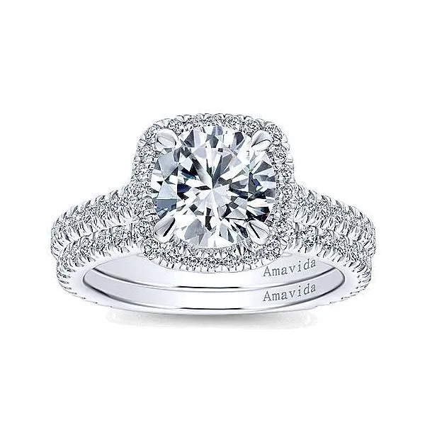 18K Whitre Gold Diamond Halo Engagement Mounting Image 4 Your Jewelry Box Altoona, PA