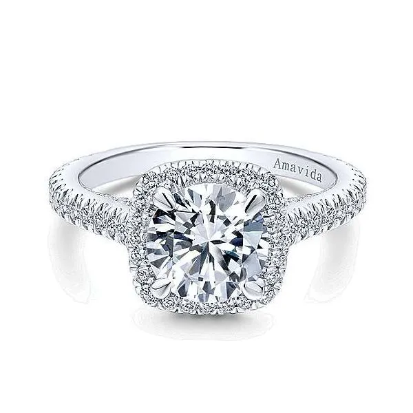 18K Whitre Gold Diamond Halo Engagement Mounting Your Jewelry Box Altoona, PA
