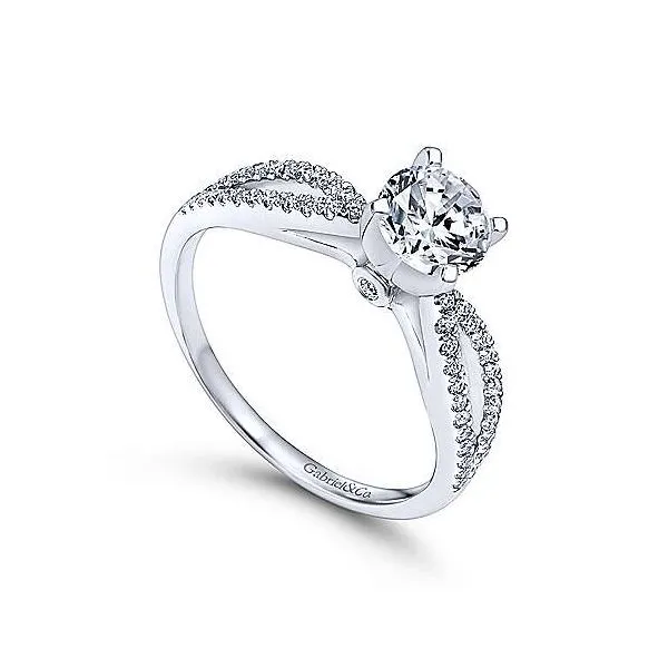 14K White Gold Split Shoulder Diamond Engagement Mounting Image 3 Your Jewelry Box Altoona, PA