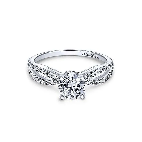 14K White Gold Split Shoulder Diamond Engagement Mounting Your Jewelry Box Altoona, PA
