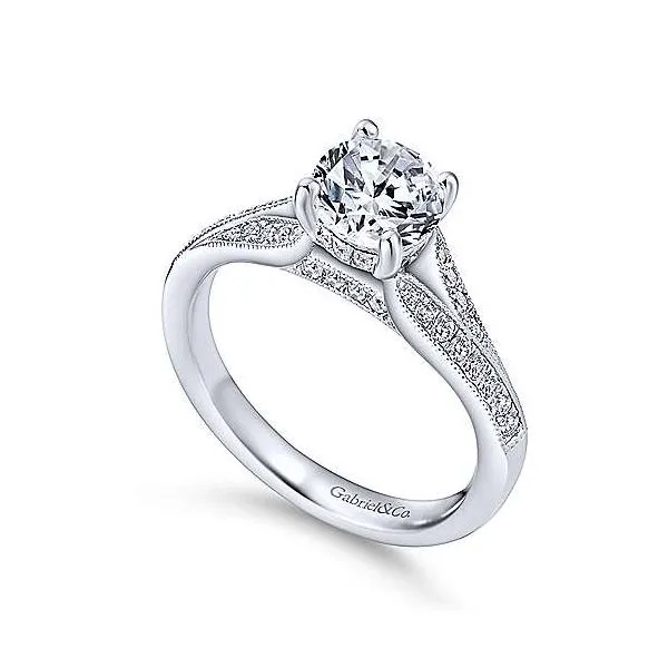 14K White Gold Diamond Engagement Mounting Image 3 Your Jewelry Box Altoona, PA