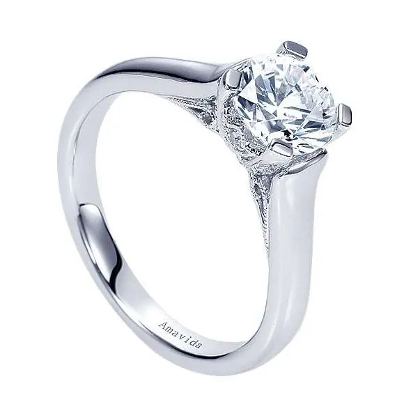 Amavida 18K White Gold Diamond Solitaire Engagement Mounting Image 3 Your Jewelry Box Altoona, PA