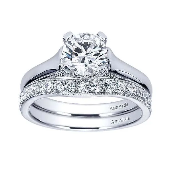 Amavida 18K White Gold Diamond Solitaire Engagement Mounting Image 4 Your Jewelry Box Altoona, PA