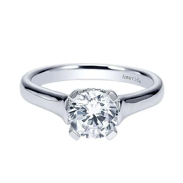 Amavida 18K White Gold Diamond Solitaire Engagement Mounting Your Jewelry Box Altoona, PA