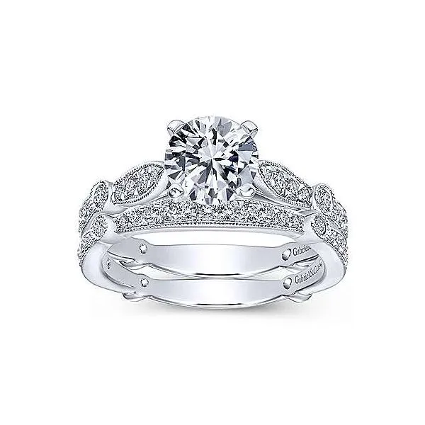 14K White Gold Antique Single Row Diamond Engagement Mounting Image 4 Your Jewelry Box Altoona, PA