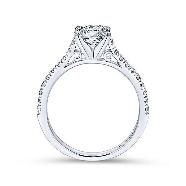 14K White Gold Single Row Diamond Engagement Mounting Image 2 Your Jewelry Box Altoona, PA