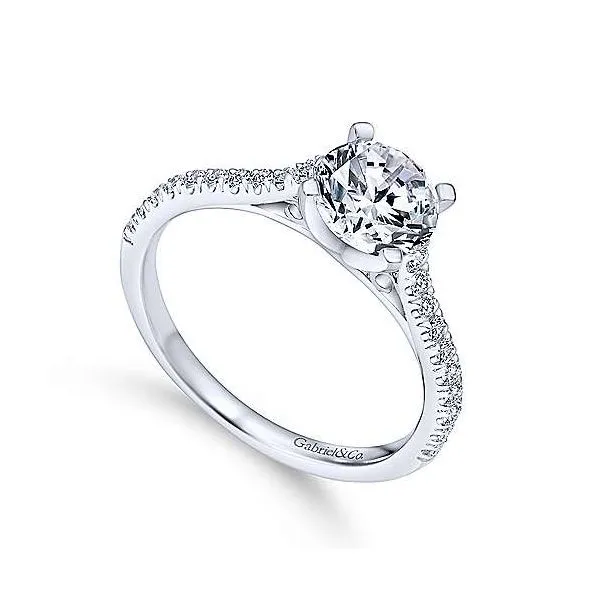 14K White Gold Single Row Diamond Engagement Mounting Image 3 Your Jewelry Box Altoona, PA