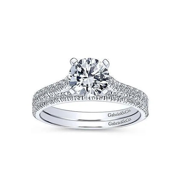 14K White Gold Single Row Diamond Engagement Mounting Image 4 Your Jewelry Box Altoona, PA
