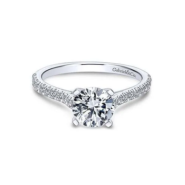 14K White Gold Single Row Diamond Engagement Mounting Your Jewelry Box Altoona, PA