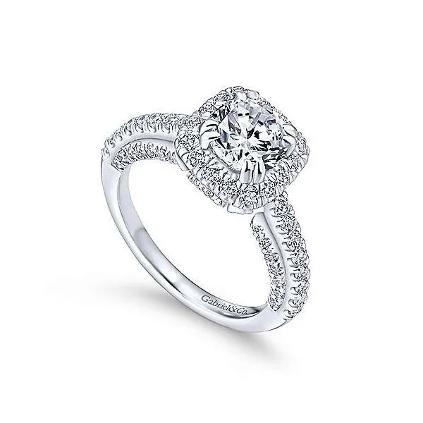 14K White Gold Diamond Crown Engagement Mounting Image 3 Your Jewelry Box Altoona, PA