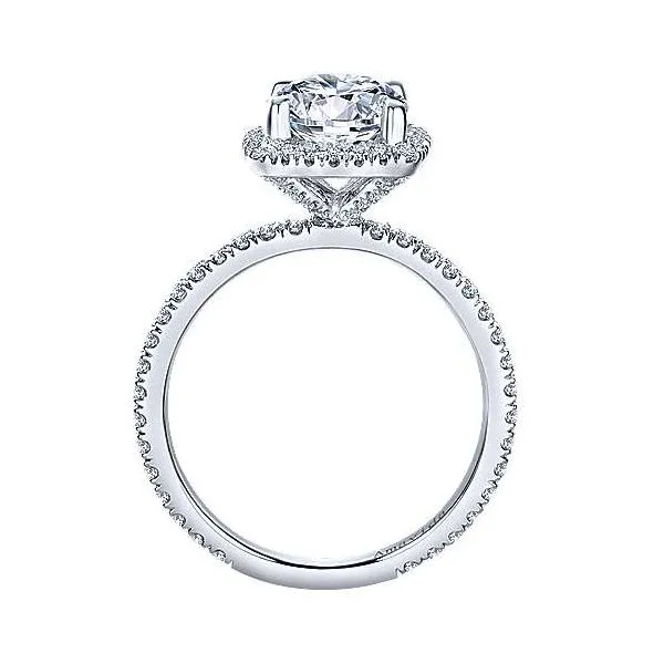 Amavida 18K White Gold Diamond Halo Engagement Mounting Image 2 Your Jewelry Box Altoona, PA