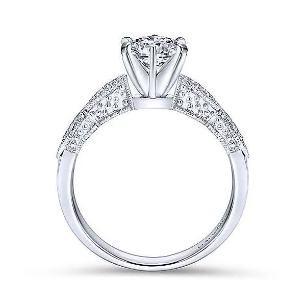 14K White Gold Antique Style  Diamond Engagement Mounting Image 2 Your Jewelry Box Altoona, PA