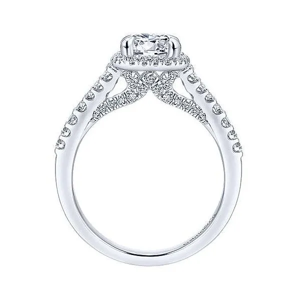 14K White Gold Diamond Halo Engagement Mounting Image 3 Your Jewelry Box Altoona, PA