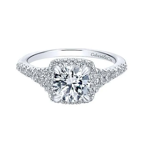 14K White Gold Diamond Halo Engagement Mounting Your Jewelry Box Altoona, PA