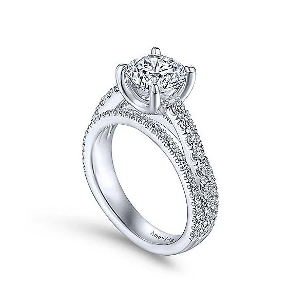 Amavida 18K White Gold Diamond Engagement Mounting Image 2 Your Jewelry Box Altoona, PA