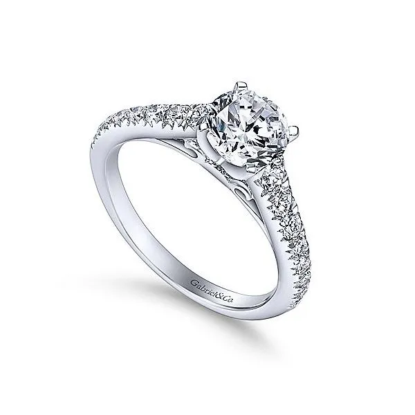 14K White Gold Single Row Diamond Engagement Mounting Image 3 Your Jewelry Box Altoona, PA