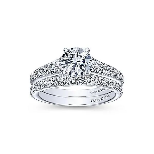 14K White Gold Single Row Diamond Engagement Mounting Image 4 Your Jewelry Box Altoona, PA