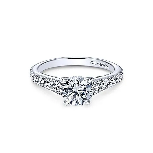 14K White Gold Single Row Diamond Engagement Mounting Your Jewelry Box Altoona, PA